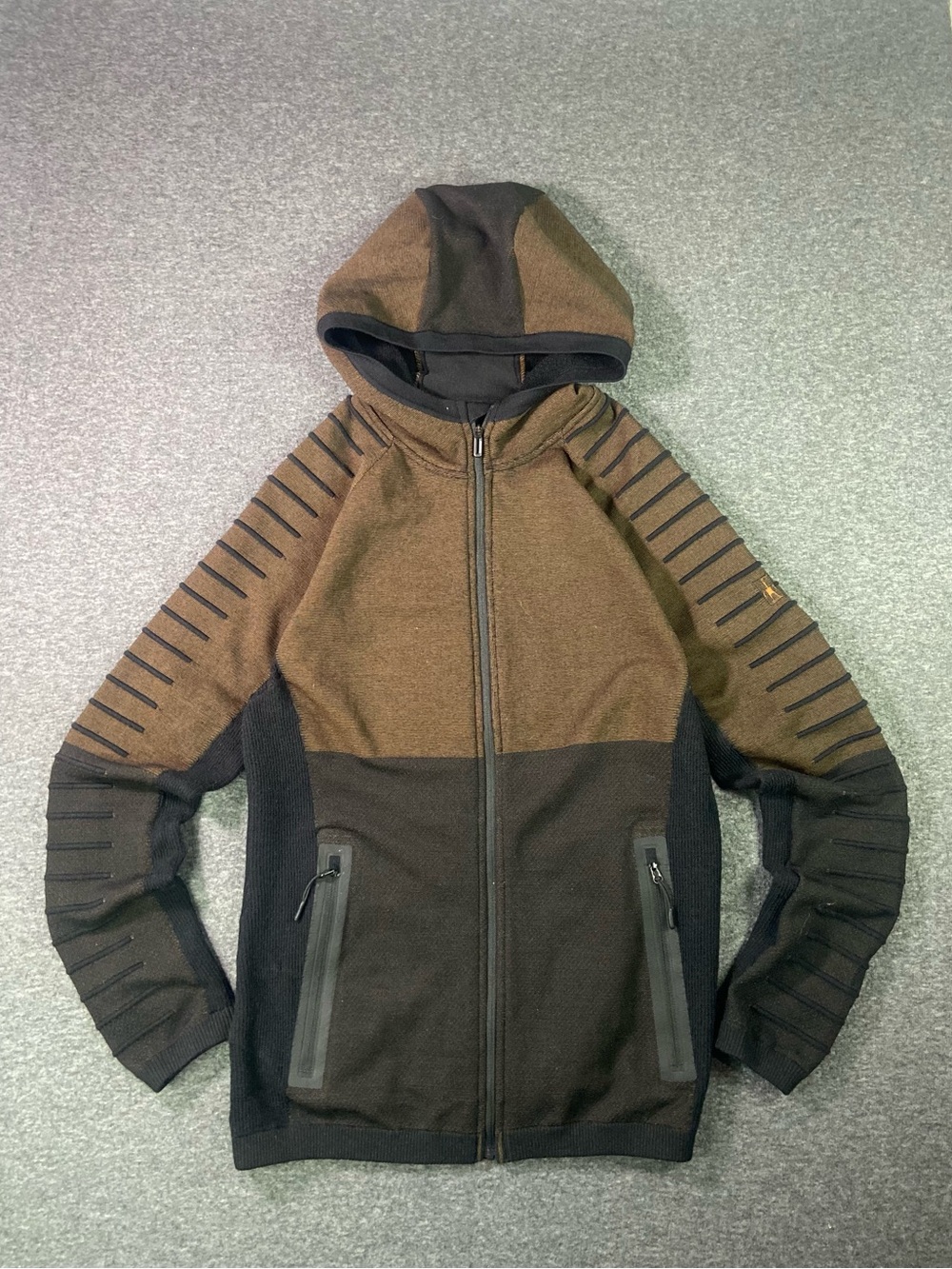 Smartwool Brown and Black Hooded Zip Sweater